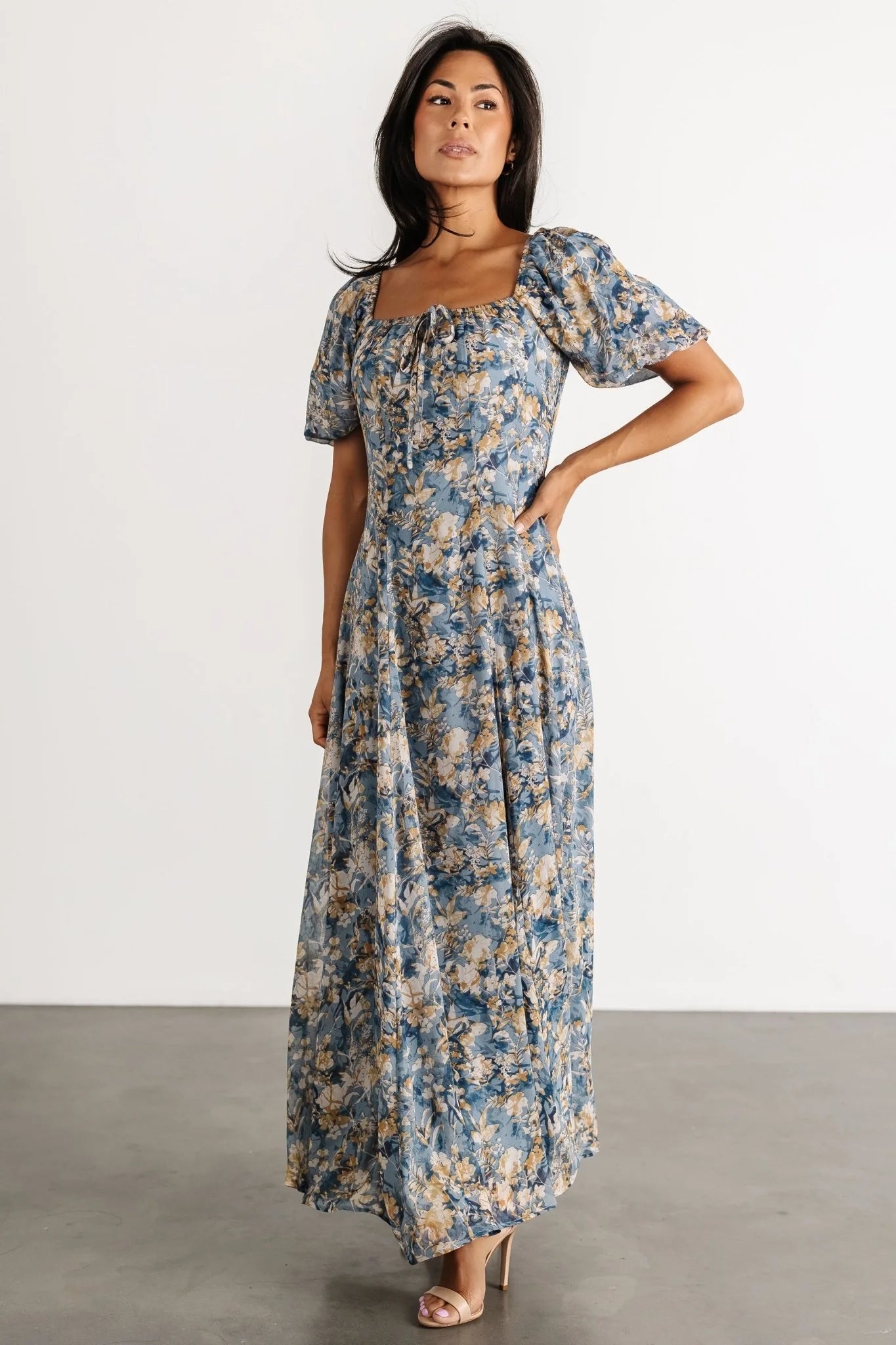 Raelynn Maxi Dress | Dusty Blue Floral