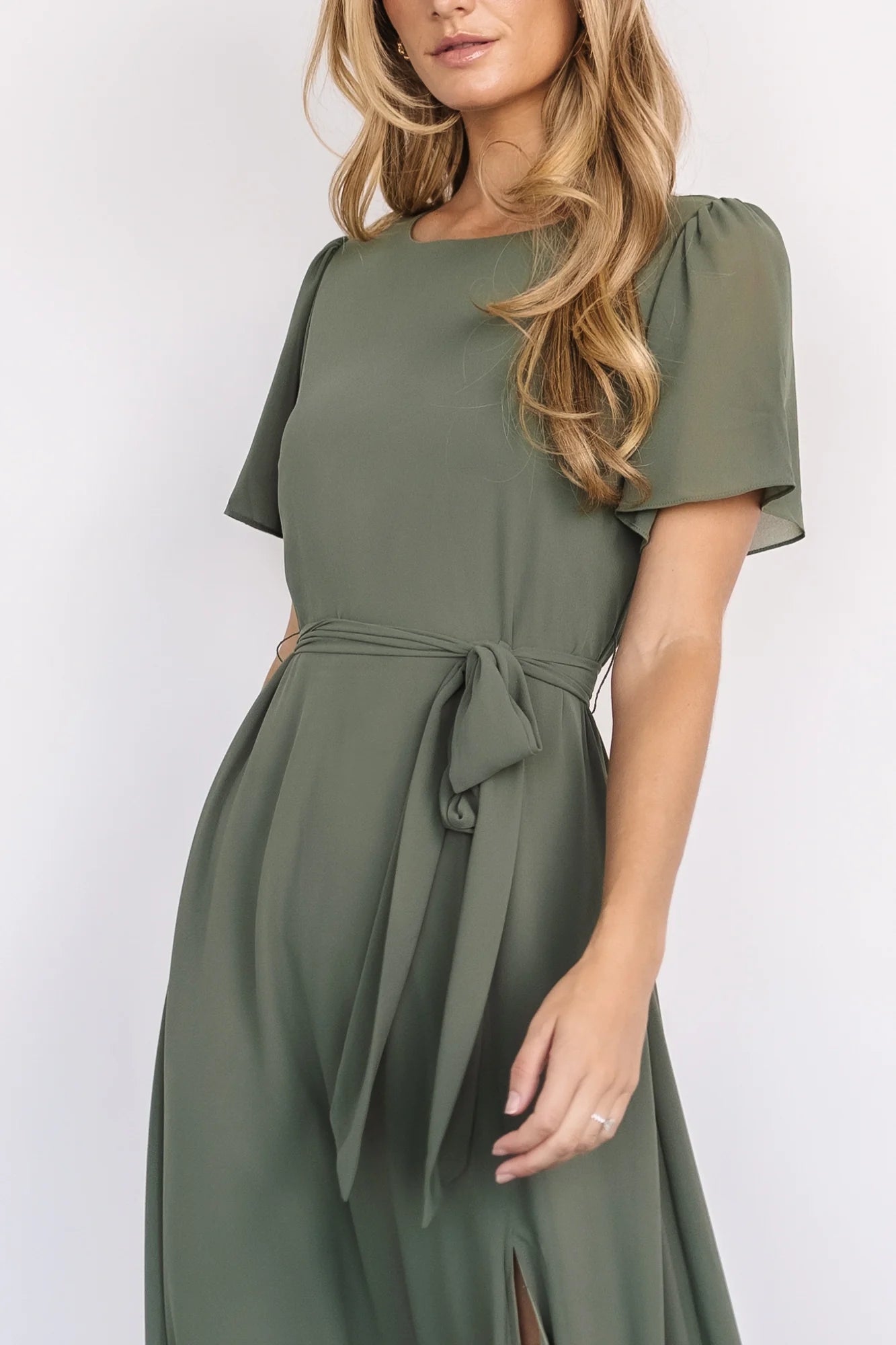 Naomi Short Sleeve Maxi Dress | Dark Sage