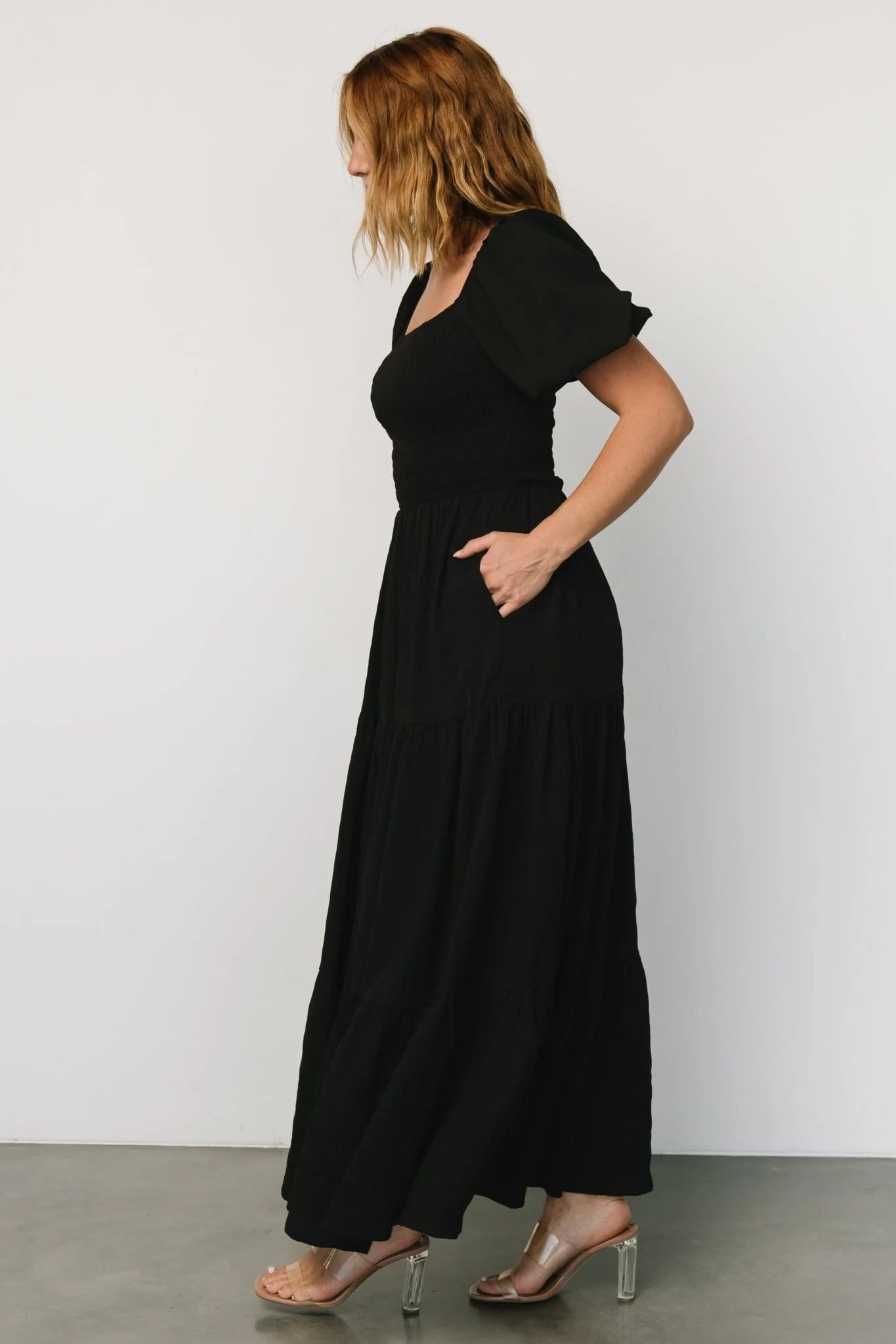 Amaya Smocked Dress | Black