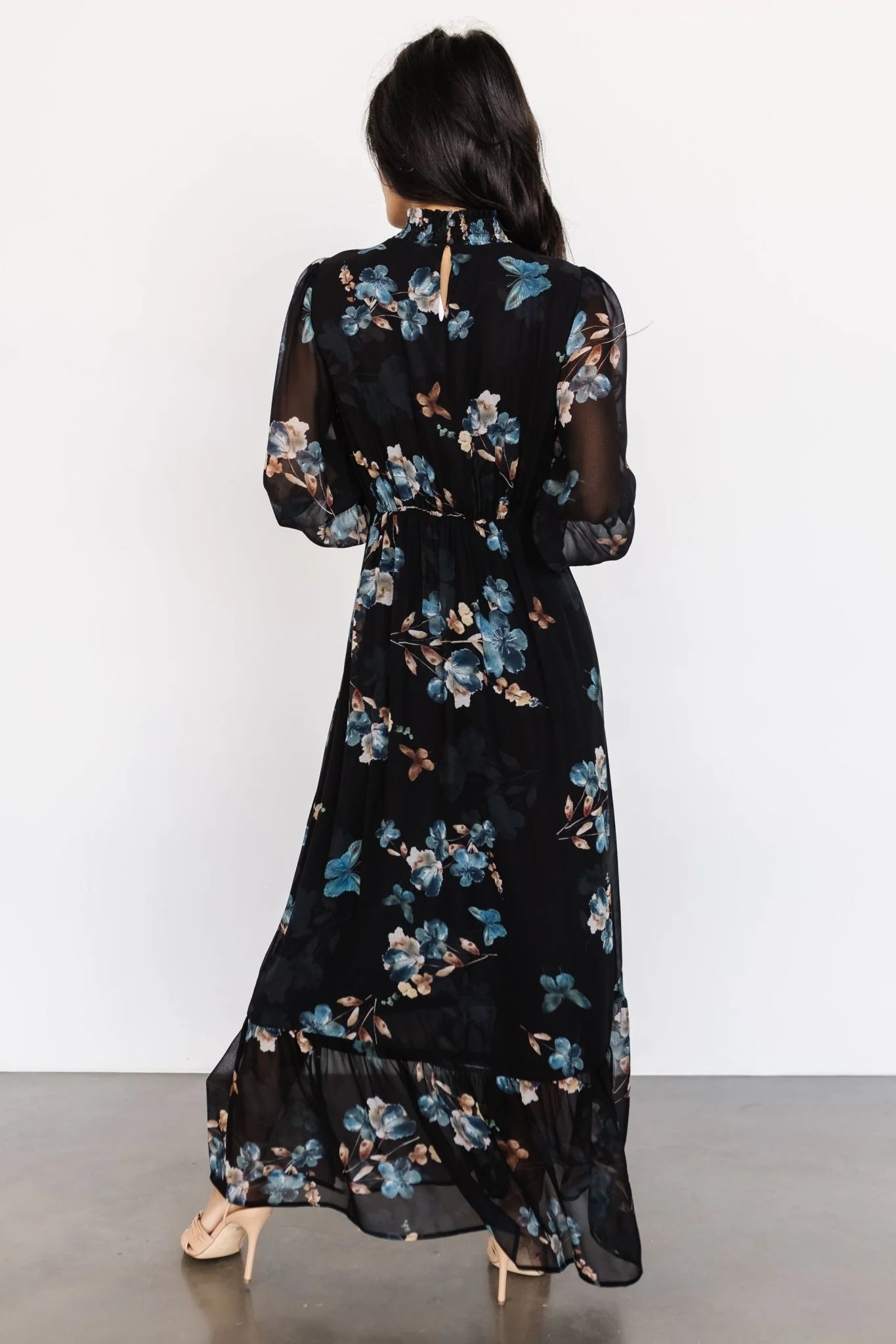 Luciana Maxi Dress | Black + Blue