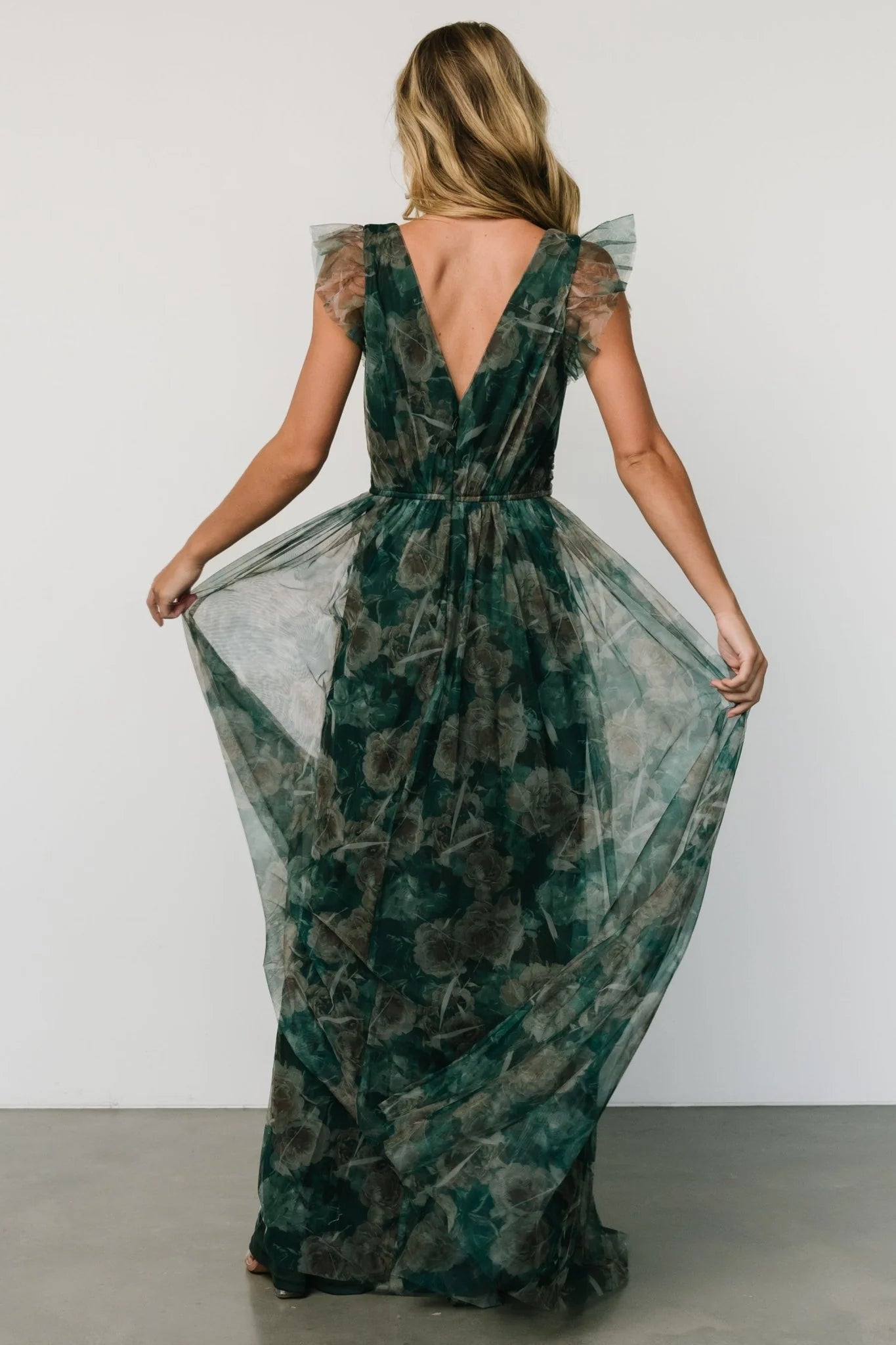 Carmine Maxi Dress | Green Floral