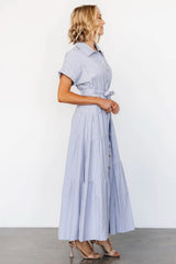 Covey Button Up Maxi Dress | Blue Stripe