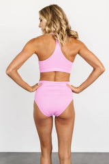 Del Mar Ribbed Bikini Bottom | Pink