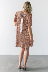 Asta Sequin Shift Dress | Rose Gold