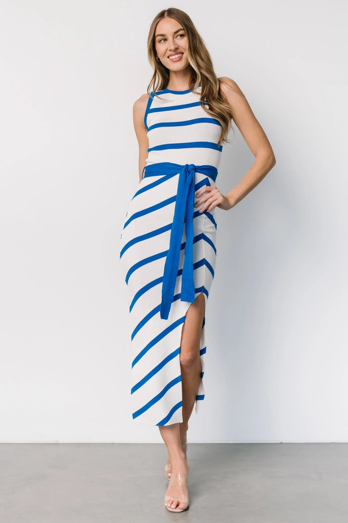 Chelsea Knit Dress | White + Blue