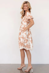 Alona Short Dress | Natural Floral