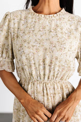 Pia Tiered Midi Dress | Light Sage Floral