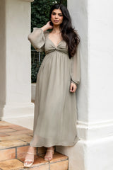 Dione Midi Dress | Dusty Olive