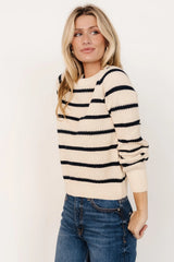 Rianne Knit Sweater | Cream + Navy Stripe