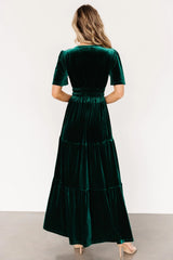 Artemis Velvet Maxi Dress | Emerald