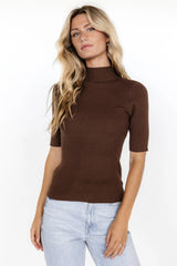 Liel Ribbed Top | Brown