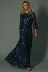 Destiny Sequin Maxi Dress | Navy