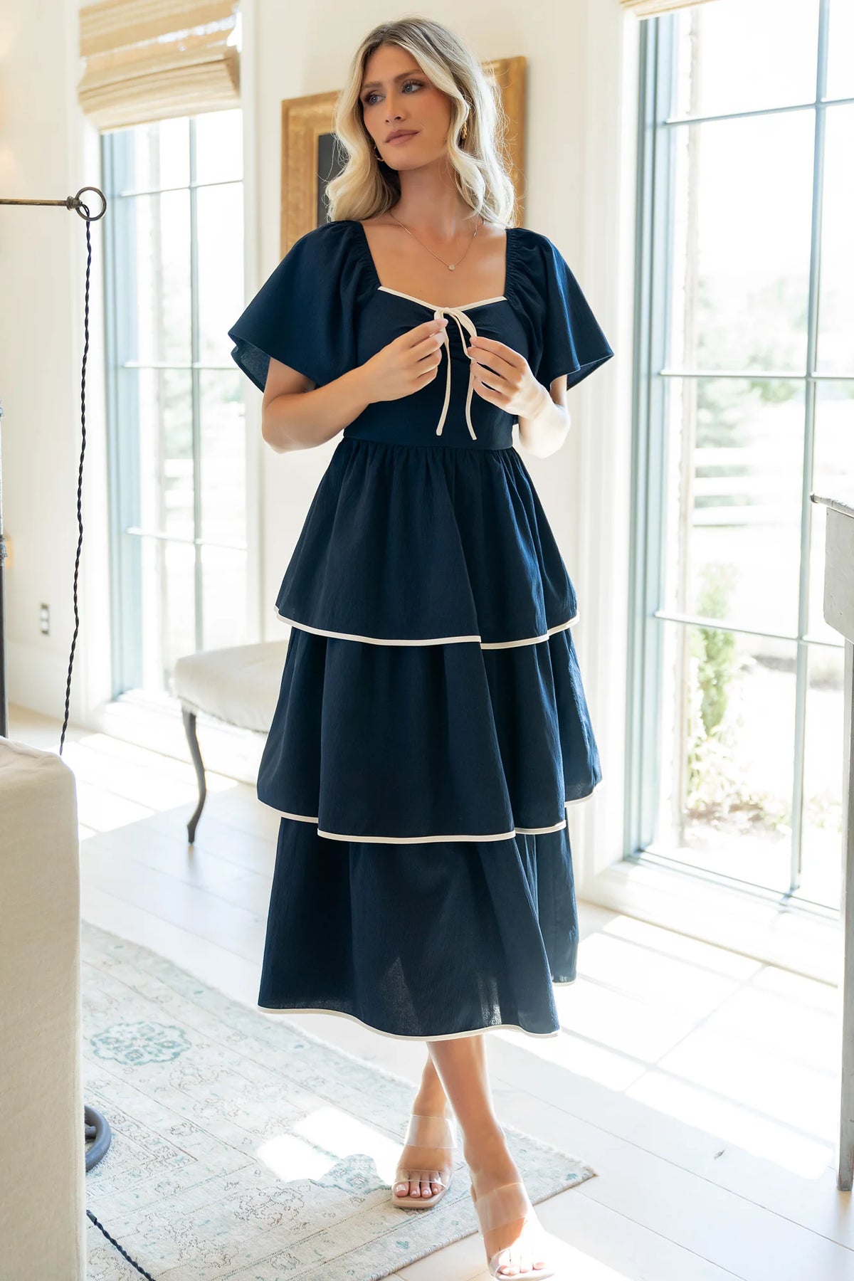 Madrid Tiered Dress | Navy