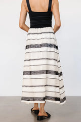 Alondra Woven Skirt | Cream + Black