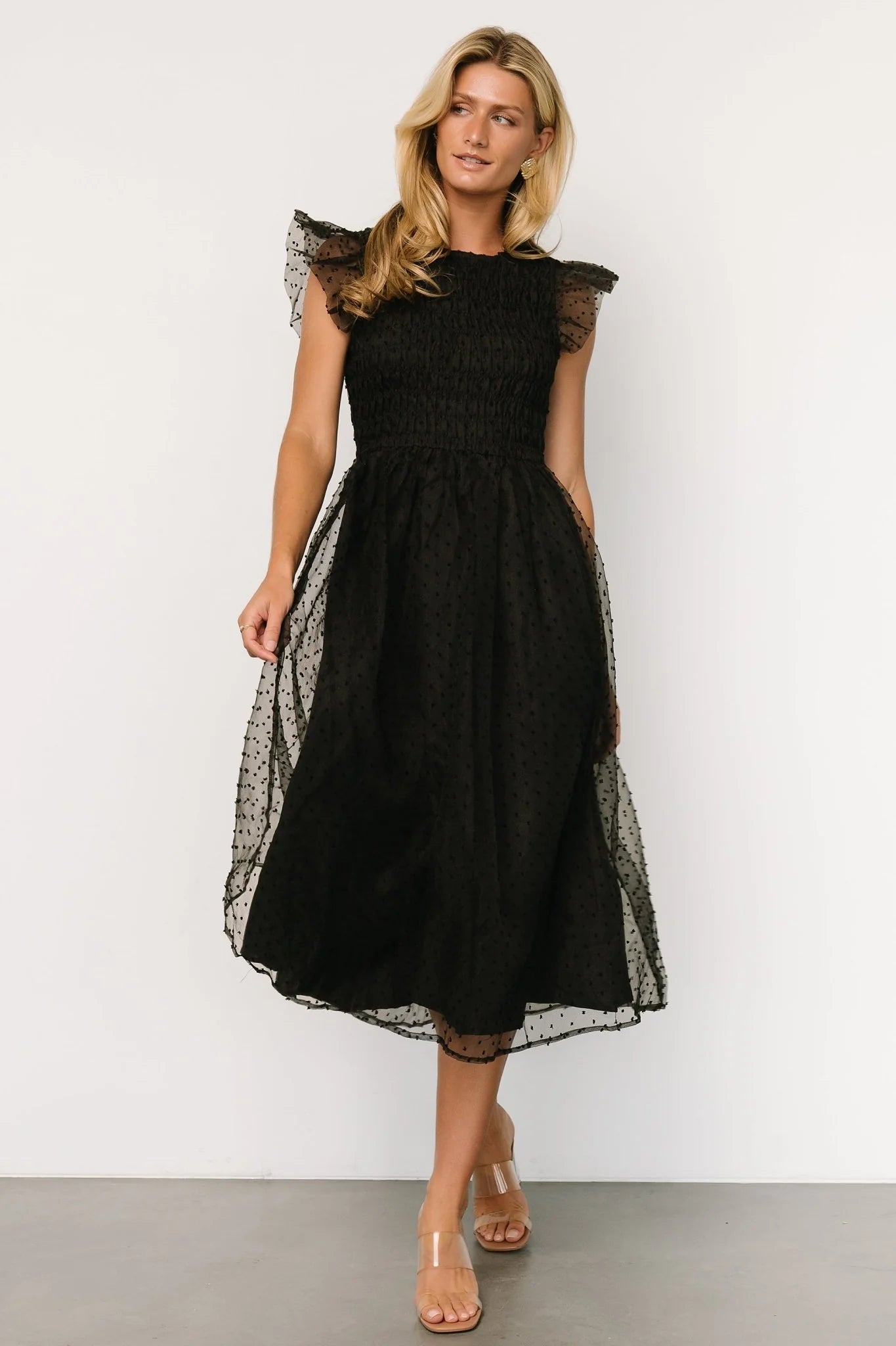 Alice Dot Midi Dress | Black