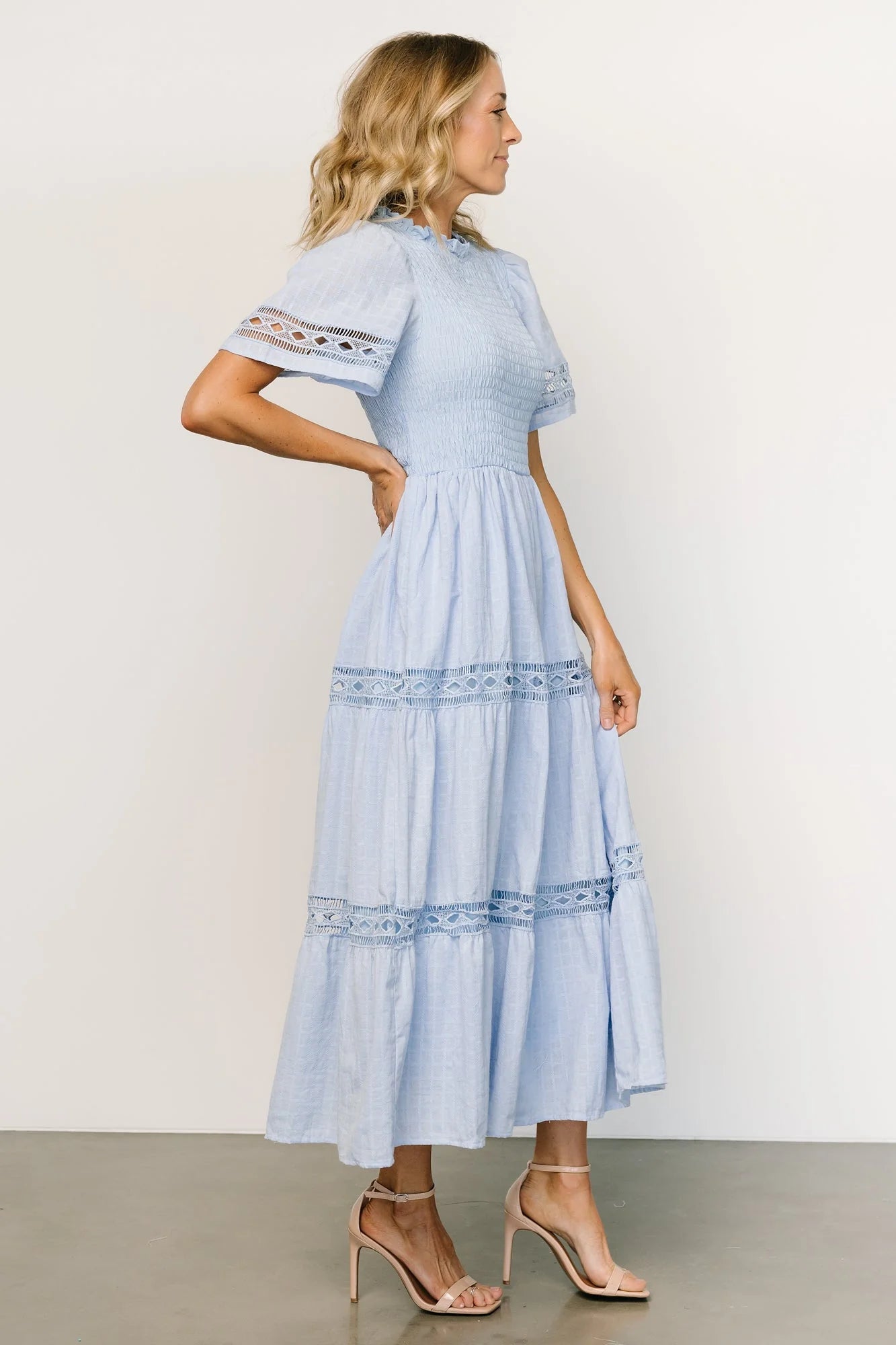 Loveland Geo Lace Maxi Dress | Light Blue