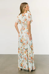 Naomi Short Sleeve Maxi Dress | Sage Floral
