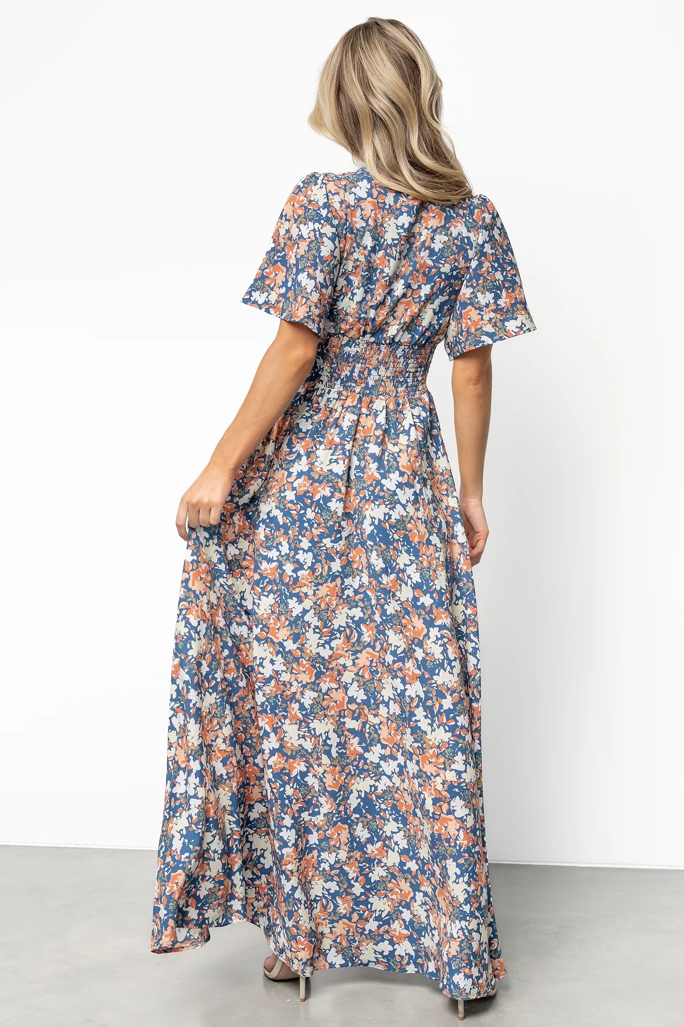 Verona Smocked Maxi Dress | Blue Floral