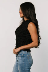 Wyn Textured Tank Top | Black