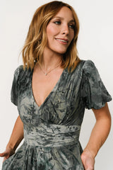 Leslie Velvet Maxi Dress | Slate Blue