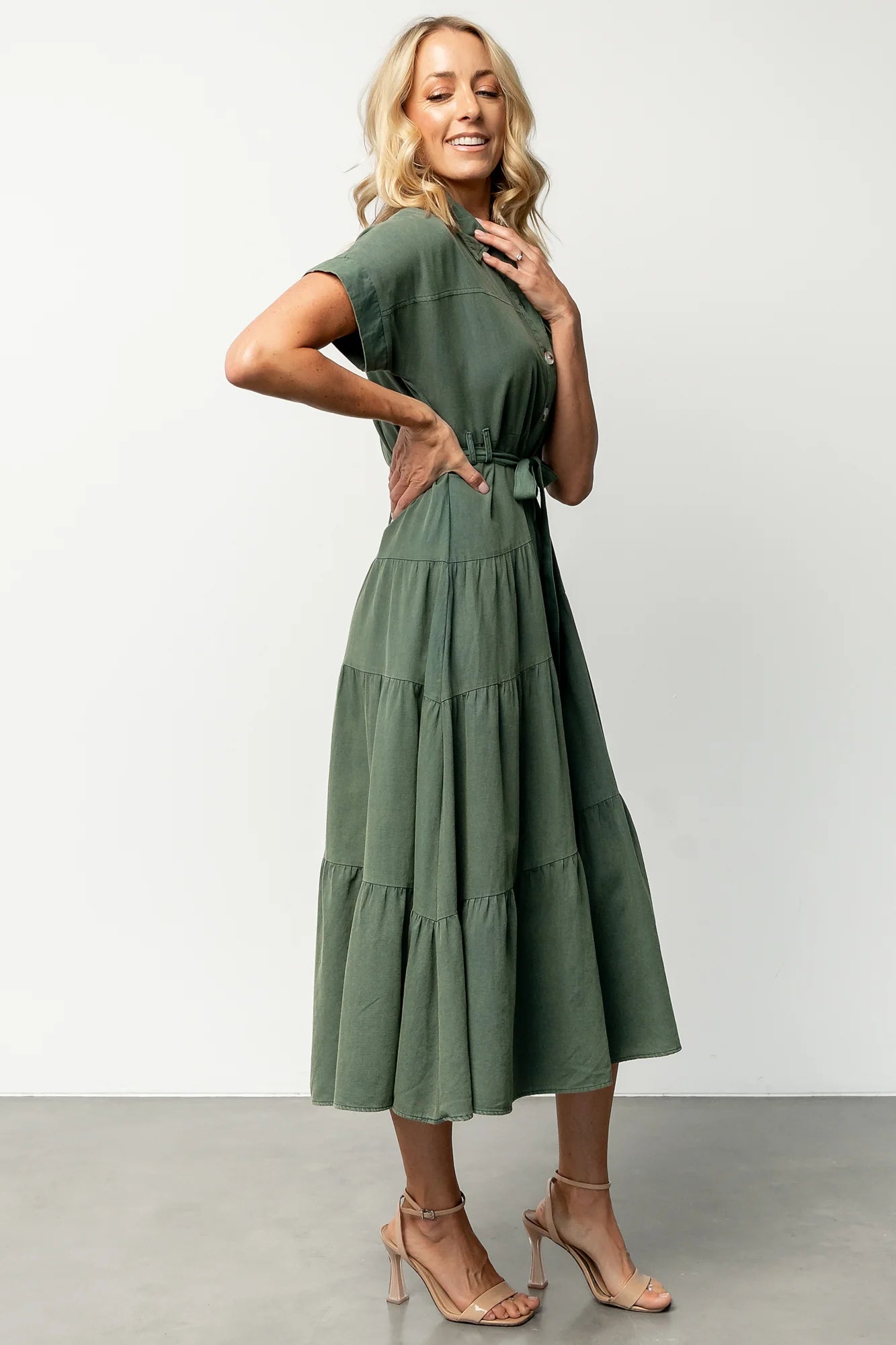 Logan Button Up Dress | Green