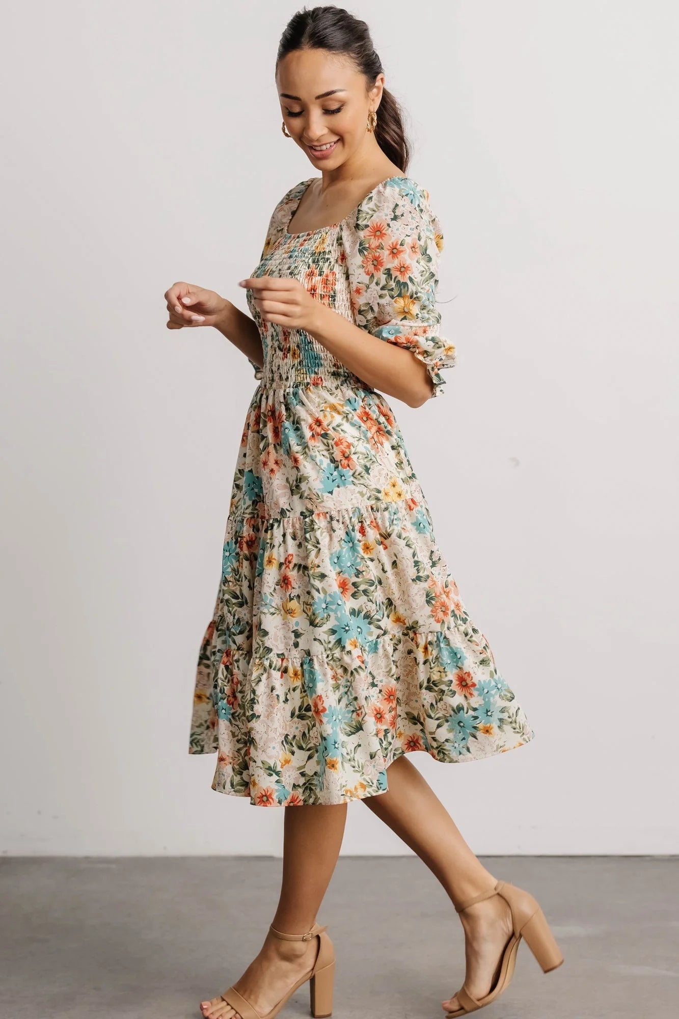 Marta Smocked Midi Dress | Summer Floral