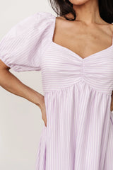 Poppy Midi Dress | Lavender + Off White