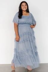 Magdalena Tulle Maxi Dress | Dusty Blue