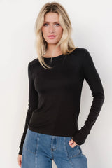 Menka Ribbed Top | Black
