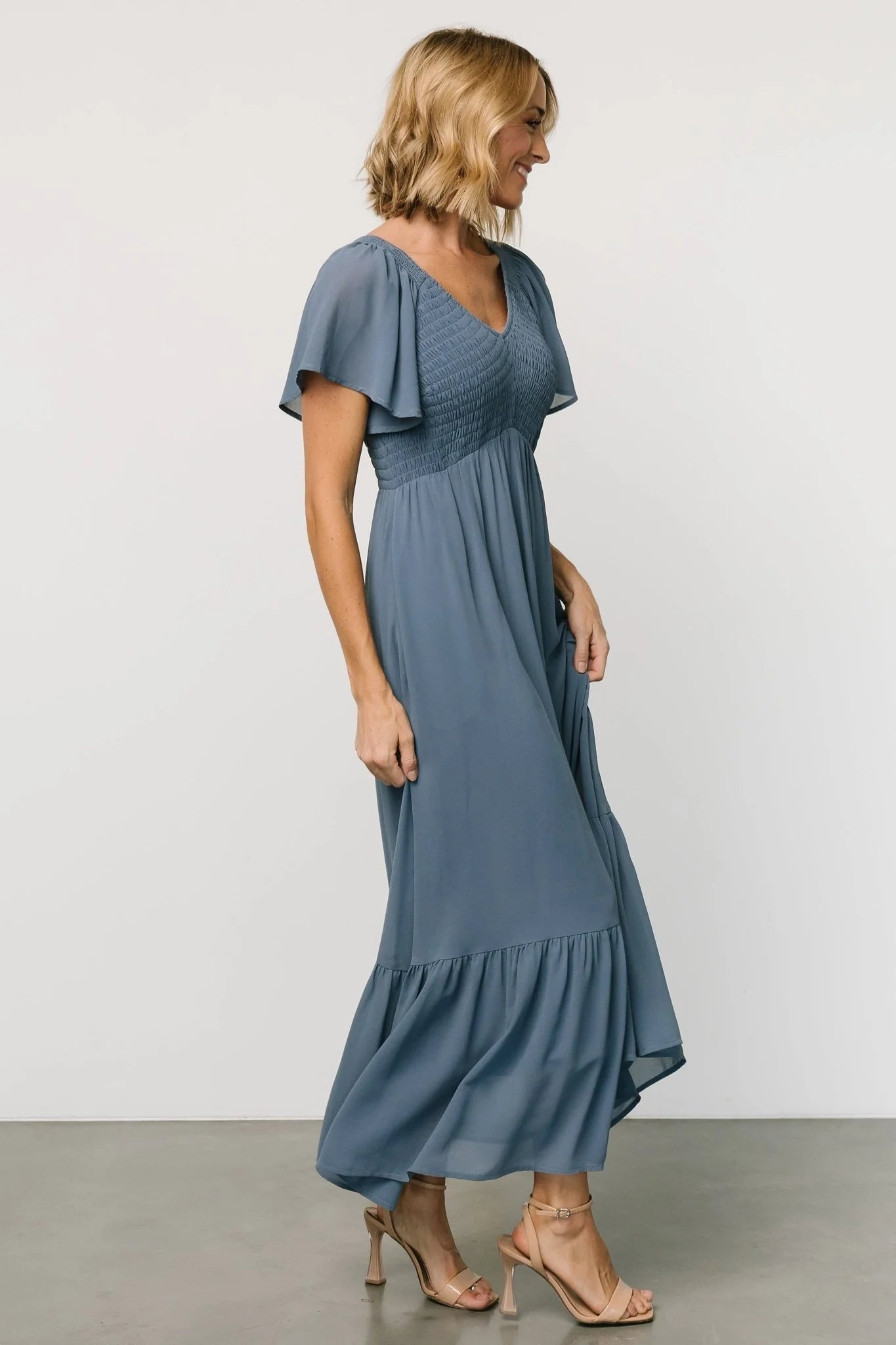 Monica Smocked Dress | Whisper Blue