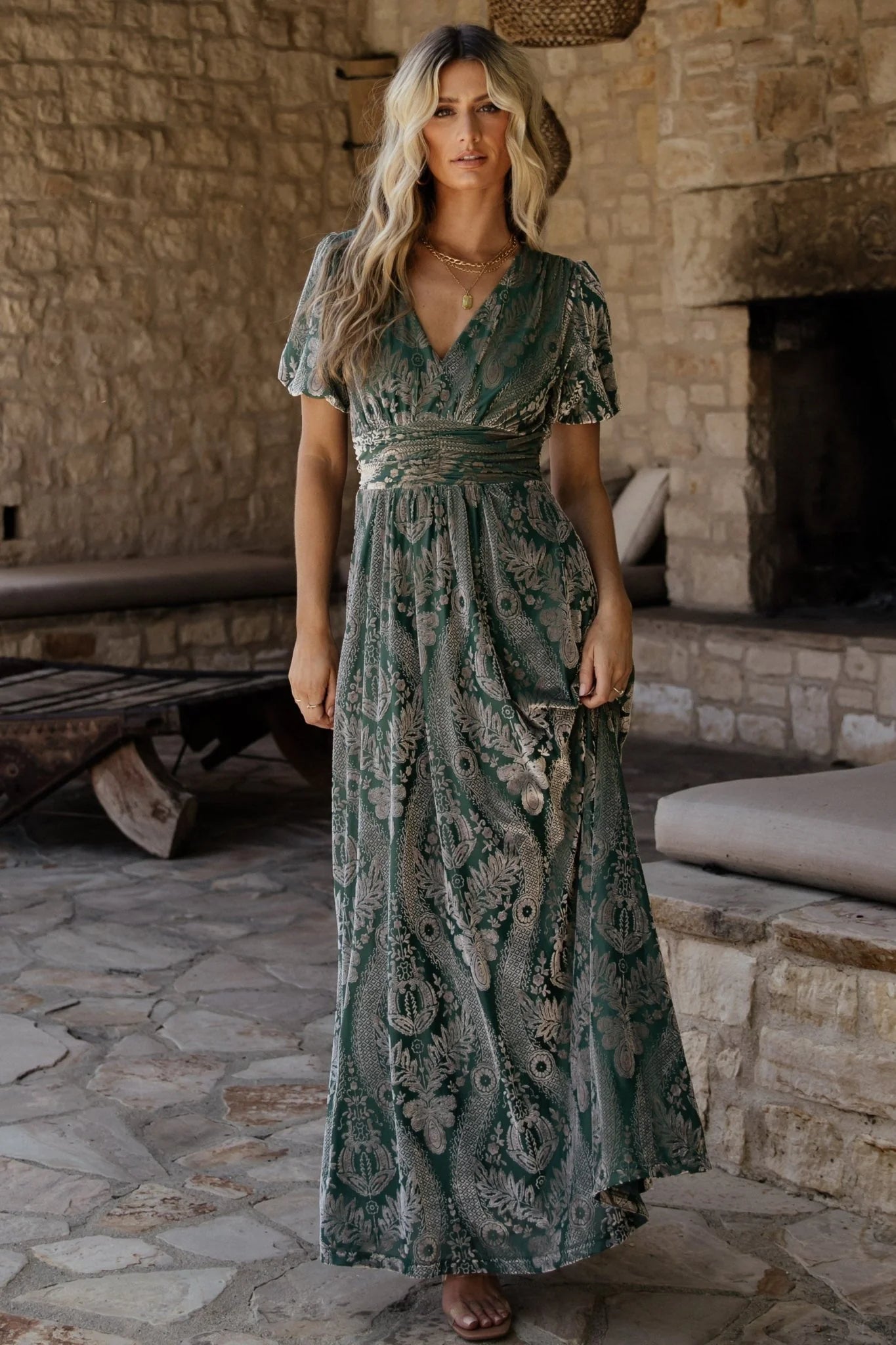 Leslie Velvet Maxi Dress | Sage + Silver