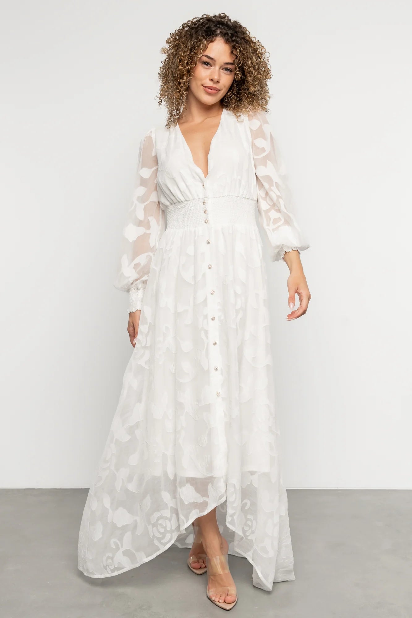 Daniella High Low Maxi Dress | White