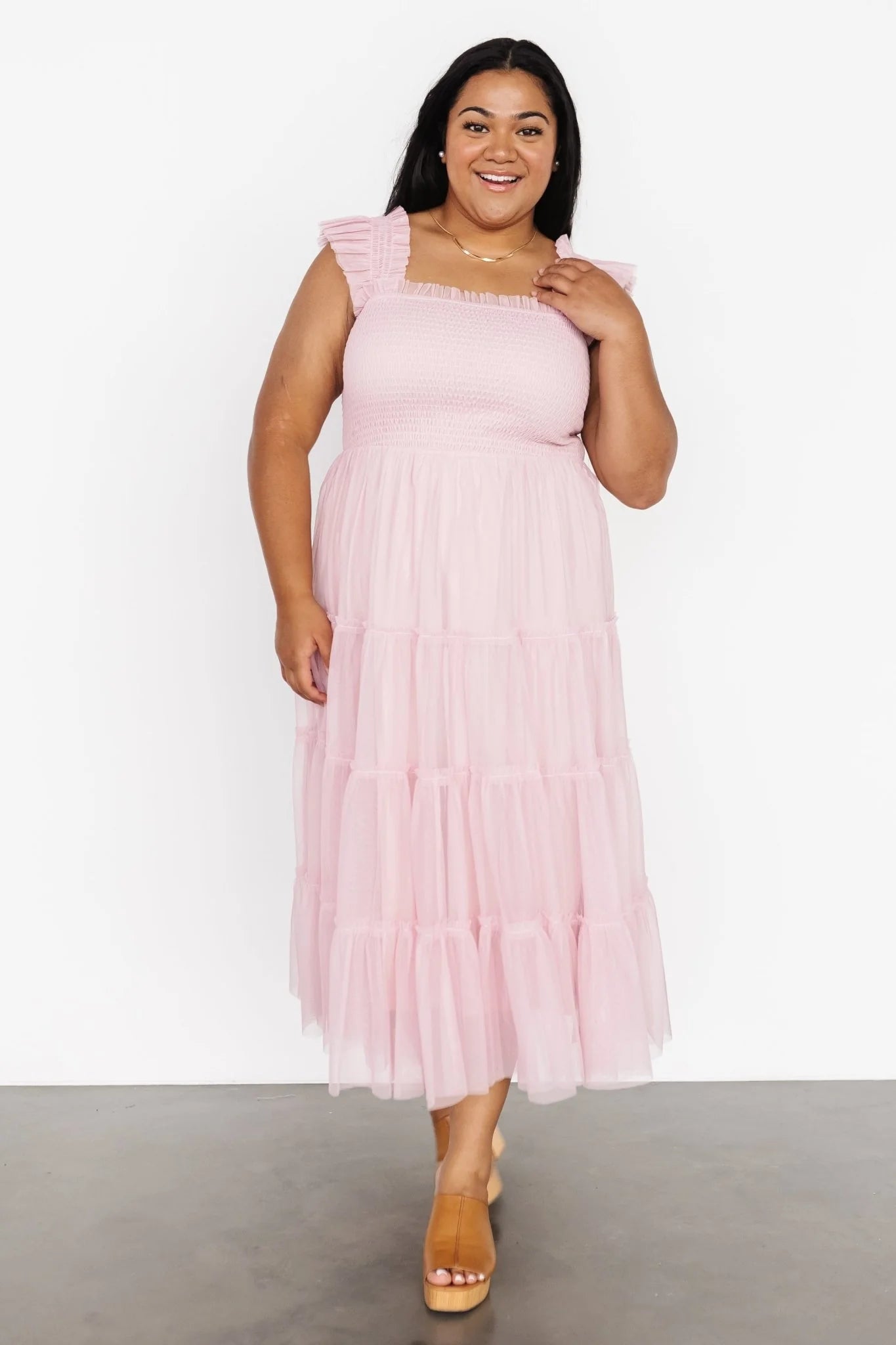 Emma Smocked Tulle Dress | Mauve