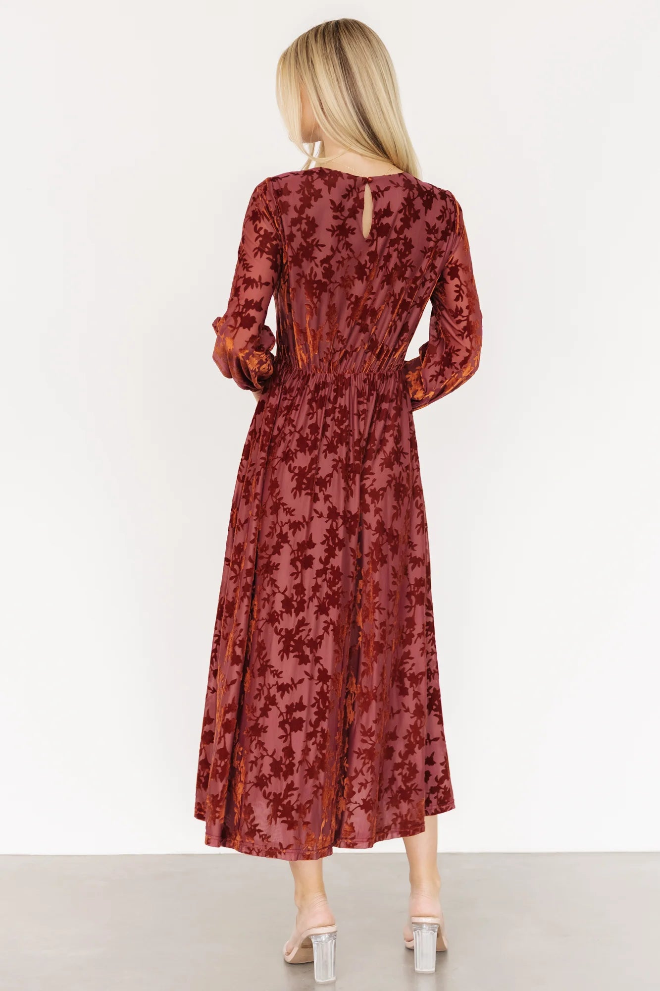 Thora Velvet Dress | Copper Floral