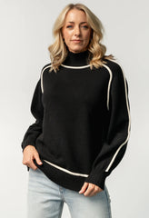 Harrington Sweater | Black + Cream