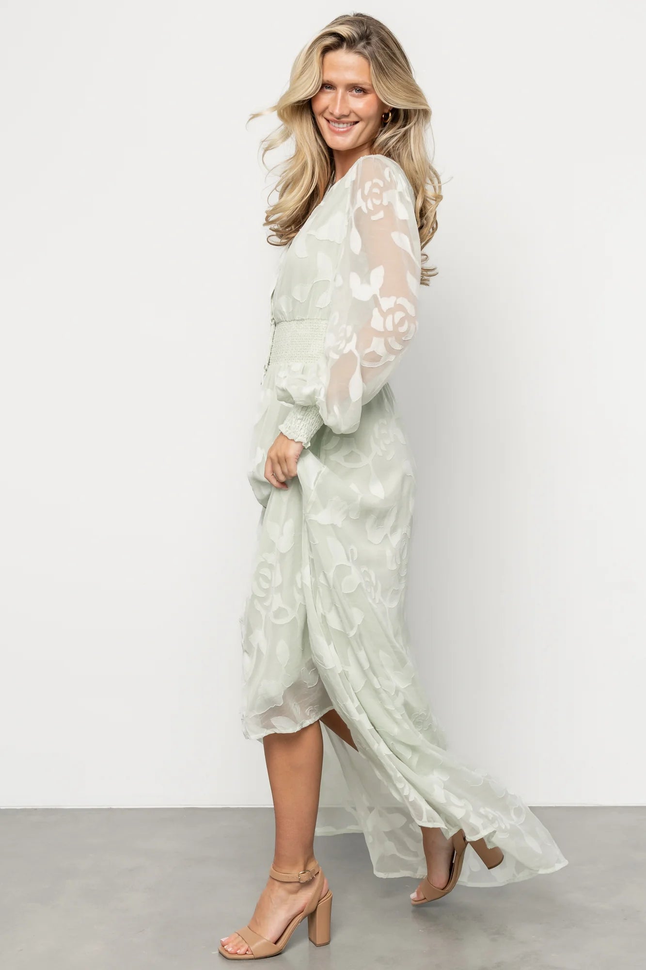 Daniella High Low Maxi Dress | Light Sage
