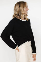 Tiffany Knit Sweater | Black + Off White