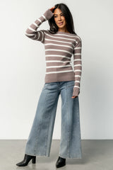 Emilie Ribbed Top | Mocha + Ivory