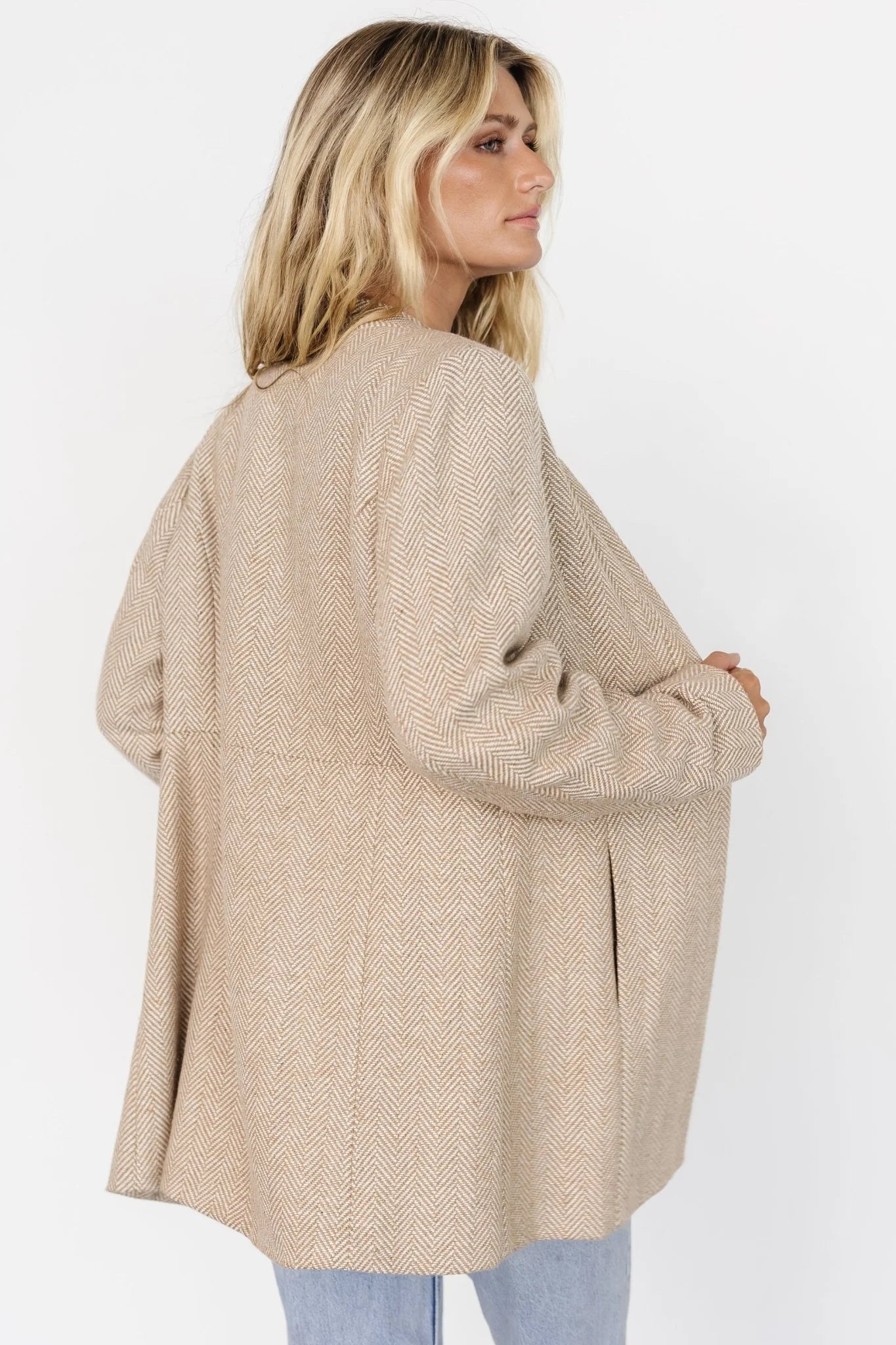 Stratford Open Front Blazer | Natural