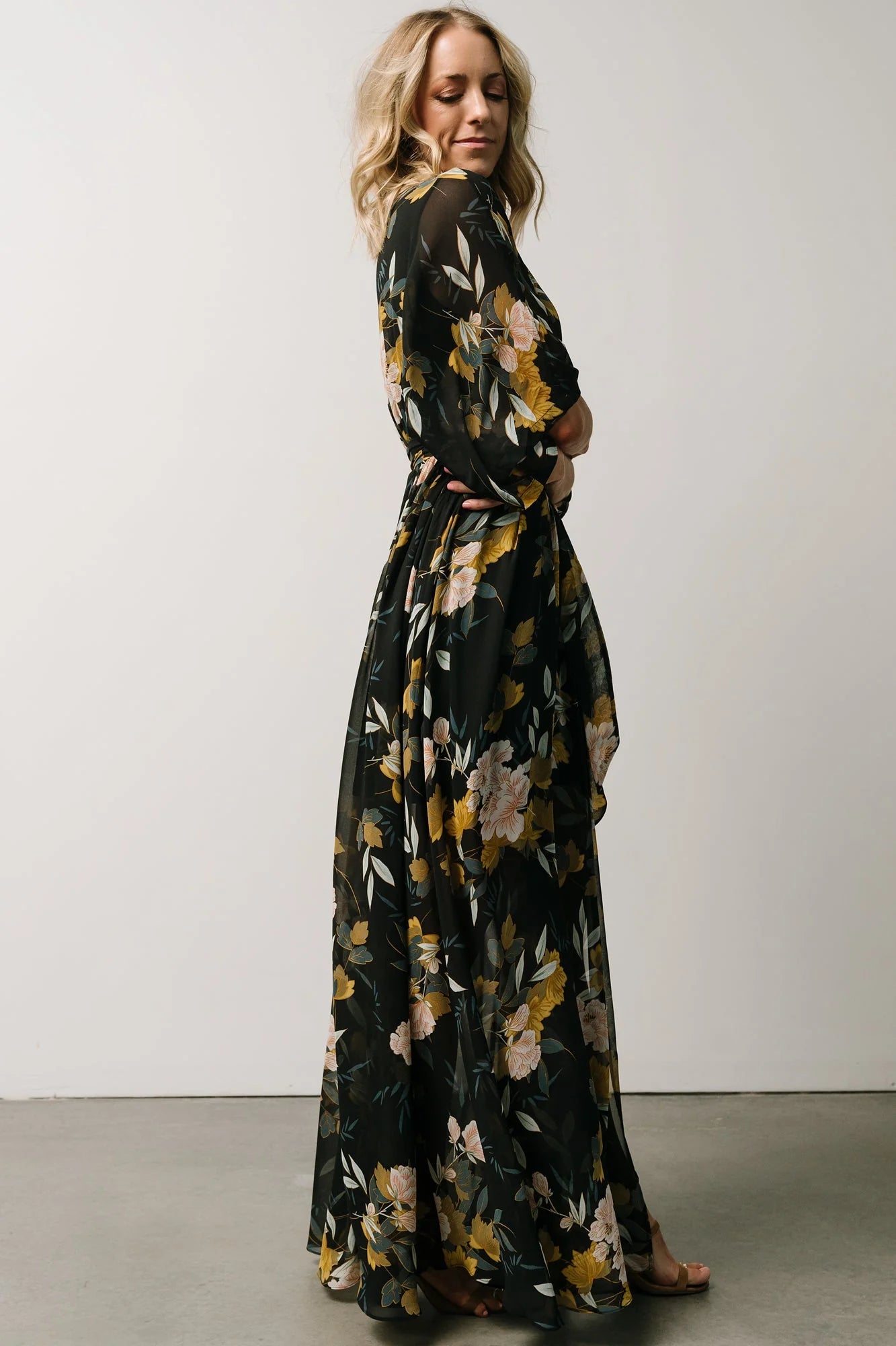 Kia Kimono Maxi Dress | Midnight Floral