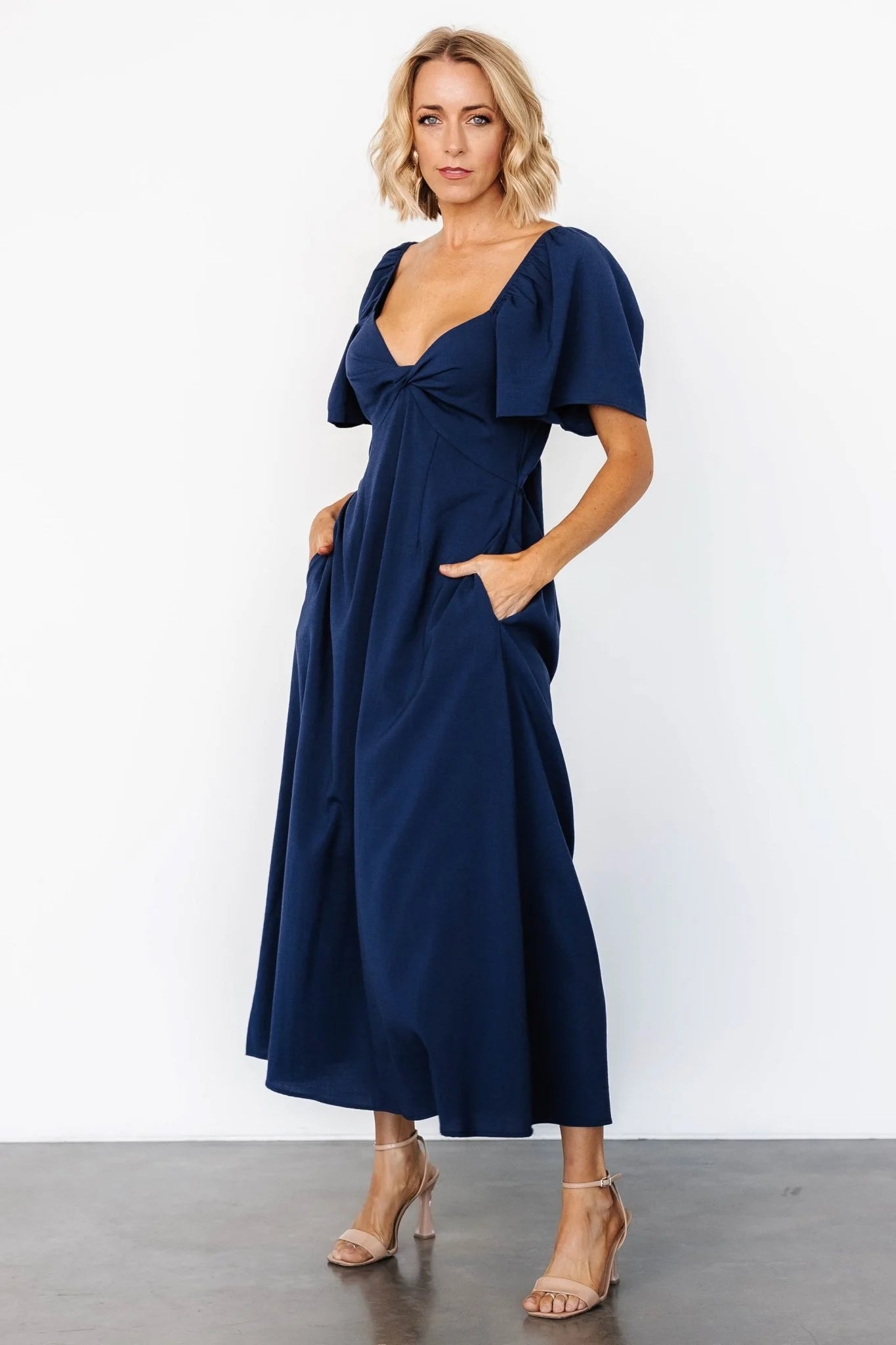 Indie Back Tie Dress | Navy