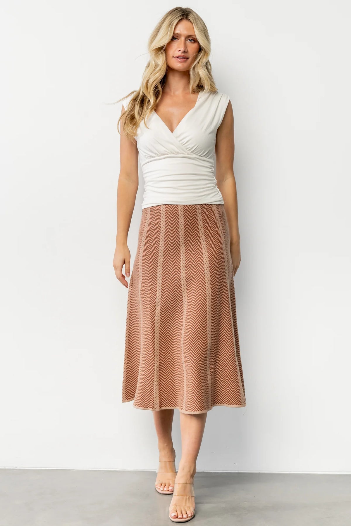 Astrid Midi Skirt | Rust Print