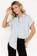 Clarke Button Up Top | Light Blue