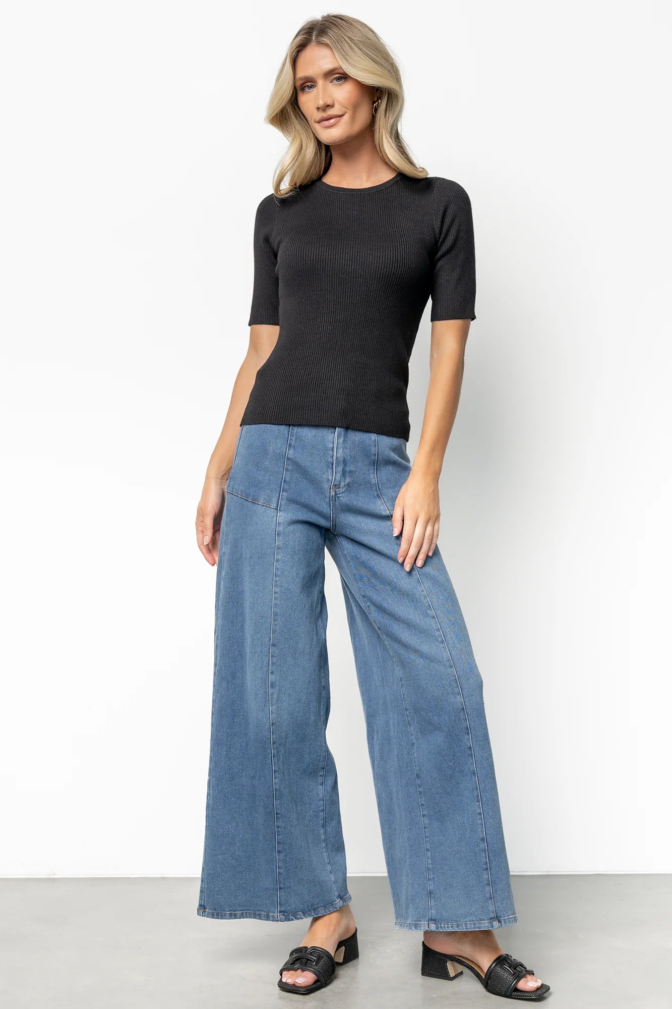 Chiara Ribbed Top | Black