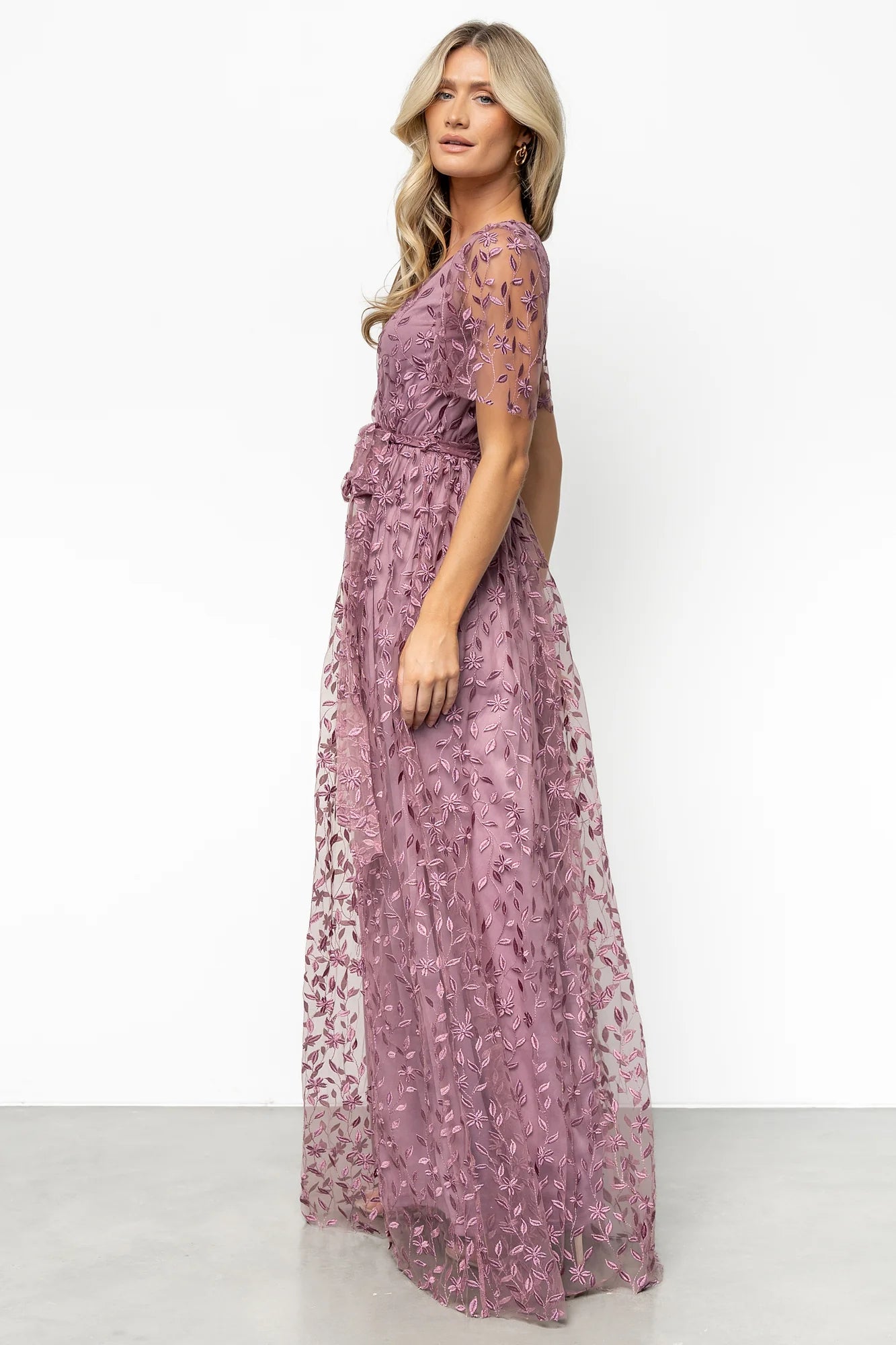 Marseille Embossed Maxi Dress | Lavender