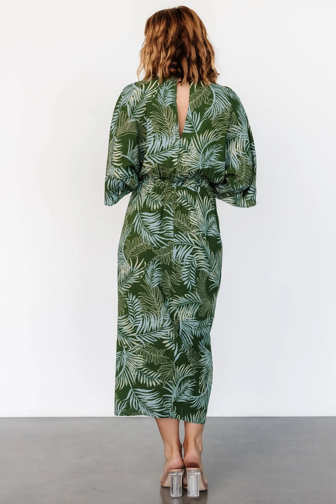 Tula Kimono Dress | Green + Blue Print