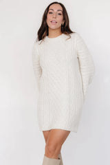 Ellis Cable Knit Sweater Dress | Ivory