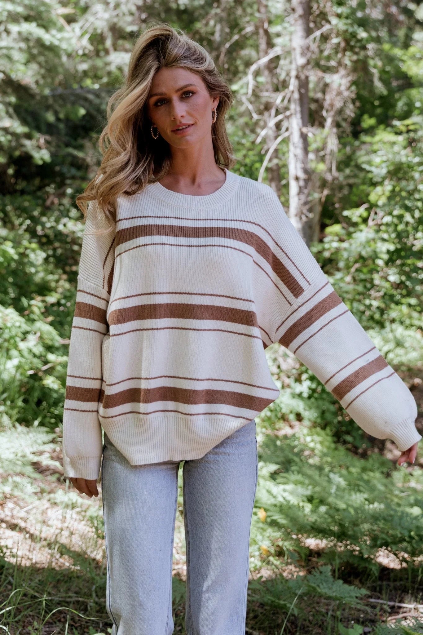 Charlie Striped Sweater | Taupe