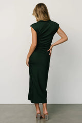 Sasha Ruched Maxi Dress | Green
