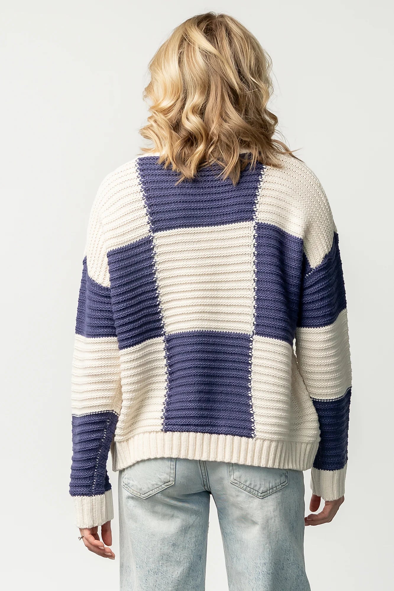 Jayda Sweater | Cream + Blue